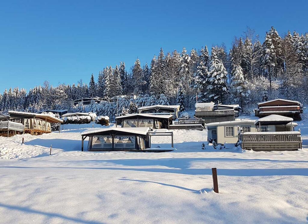 Vakkert om vinteren ved Sigernes camping utenfor Kongsvinger